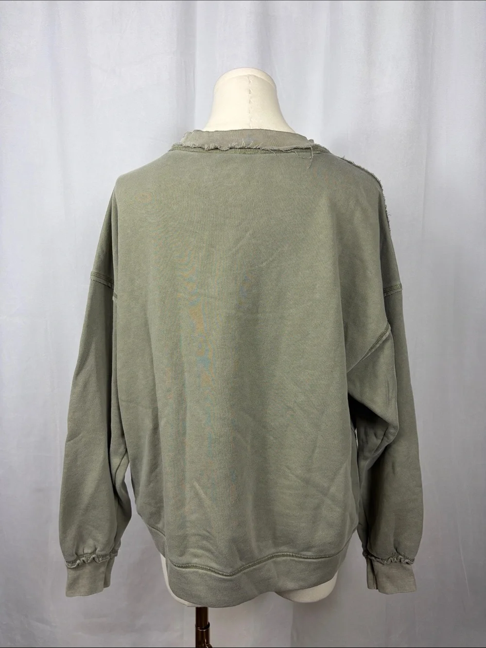 Free People Movement Women's Army Green Metti Crewneck Sweatshirt.